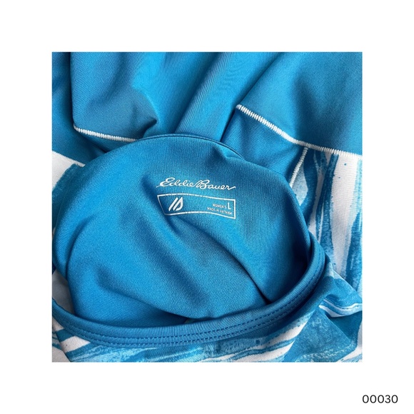 Eddie Bauer Motion Tidal UPF Long Sleeve Shirt (Women's) (L) (Blue/White) - Picture 2 of 3